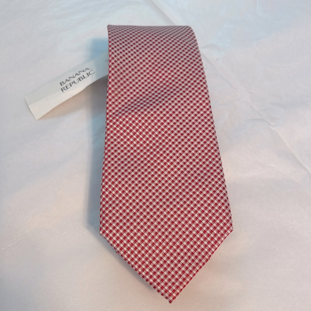 Banana Republic Red And White Checked Tie Brand New